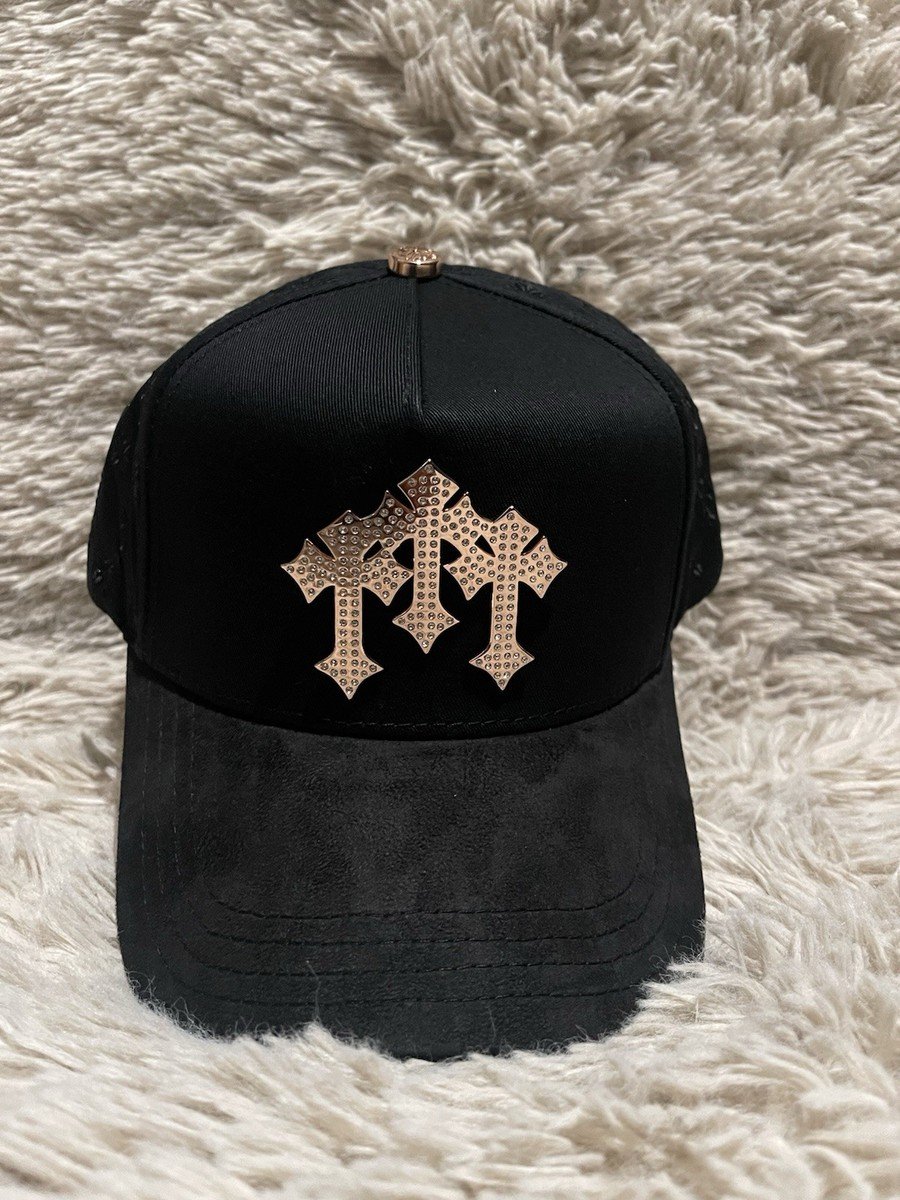 Barbas Hats Chrome Gold Edition 24K gold-plated premium snapback hat with cross embroidery for streetwear collectors