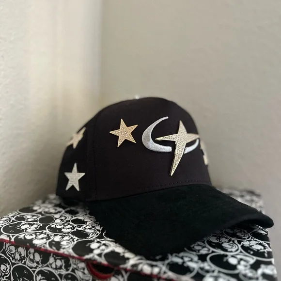Barbas Hats CT Galaxy collaboration snapback with galaxy design and CT racing logo for corridos tumbados music fans