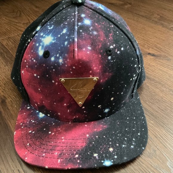 Galaxy Snapback Hat with 24K Rose Design - Cosmic Style Collection